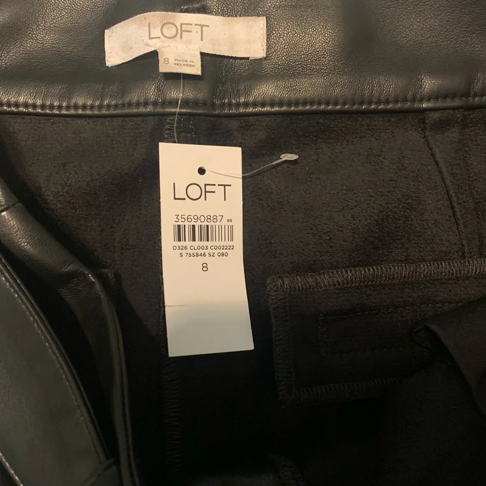 Loft Leather Belted Wide Leg Pants - Picture 2 of 4